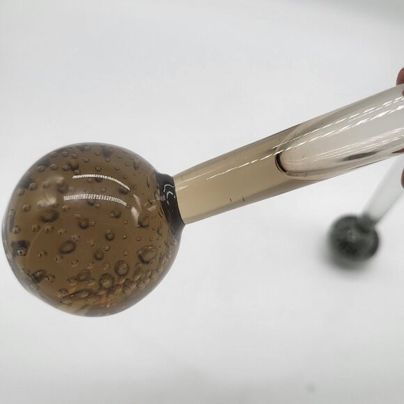 Vintage Mid Century Modern Bubble Art Glass Bud Vases Set of 2 - Picture 12 of 12